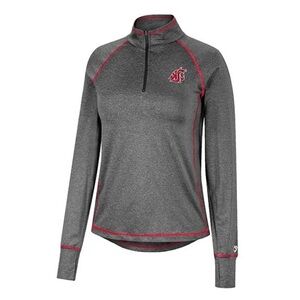🟠Colloseum Cougarwear WSU Cougars Women’s Gray 1/4 Zip Up Sweater Longsleeves